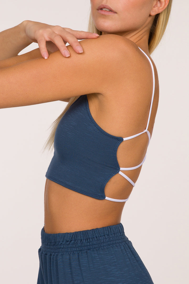 Yama Reggiseno Sportivo - Blu/Bianco ⭐️