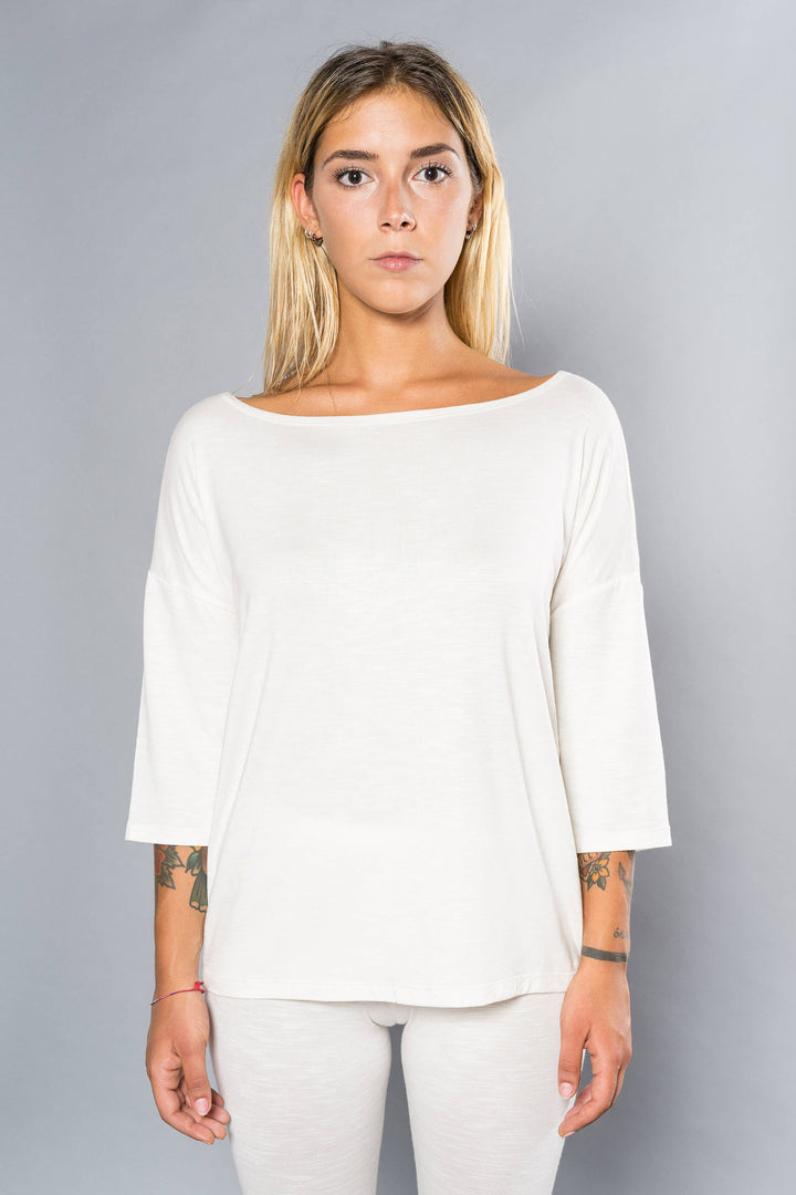 Balasana 3/4 Sleeve Top - Boat Neck