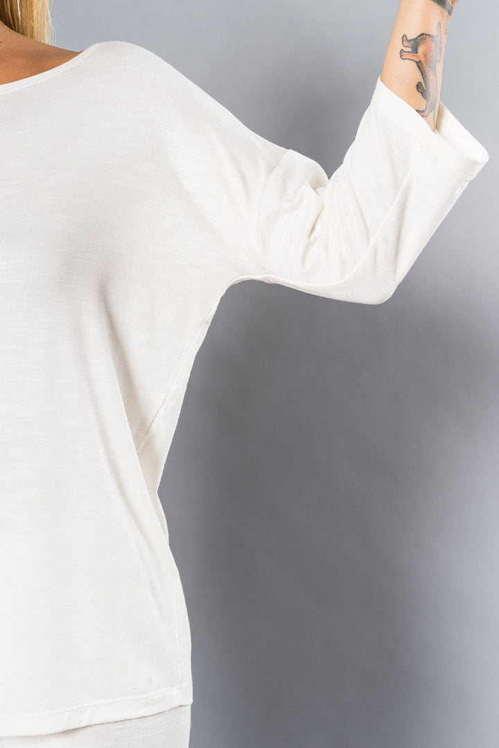 Balasana 3/4 Sleeve Top - Boat Neck