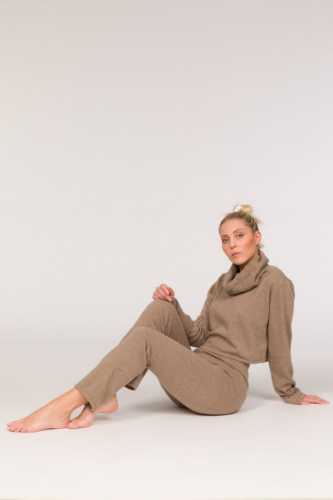 Guru Eco-Cashmere High Waist Pants - Dark Beige
