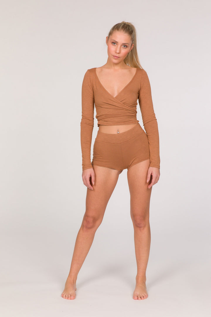 Adho Bamboo Mini Shorts - Bronze